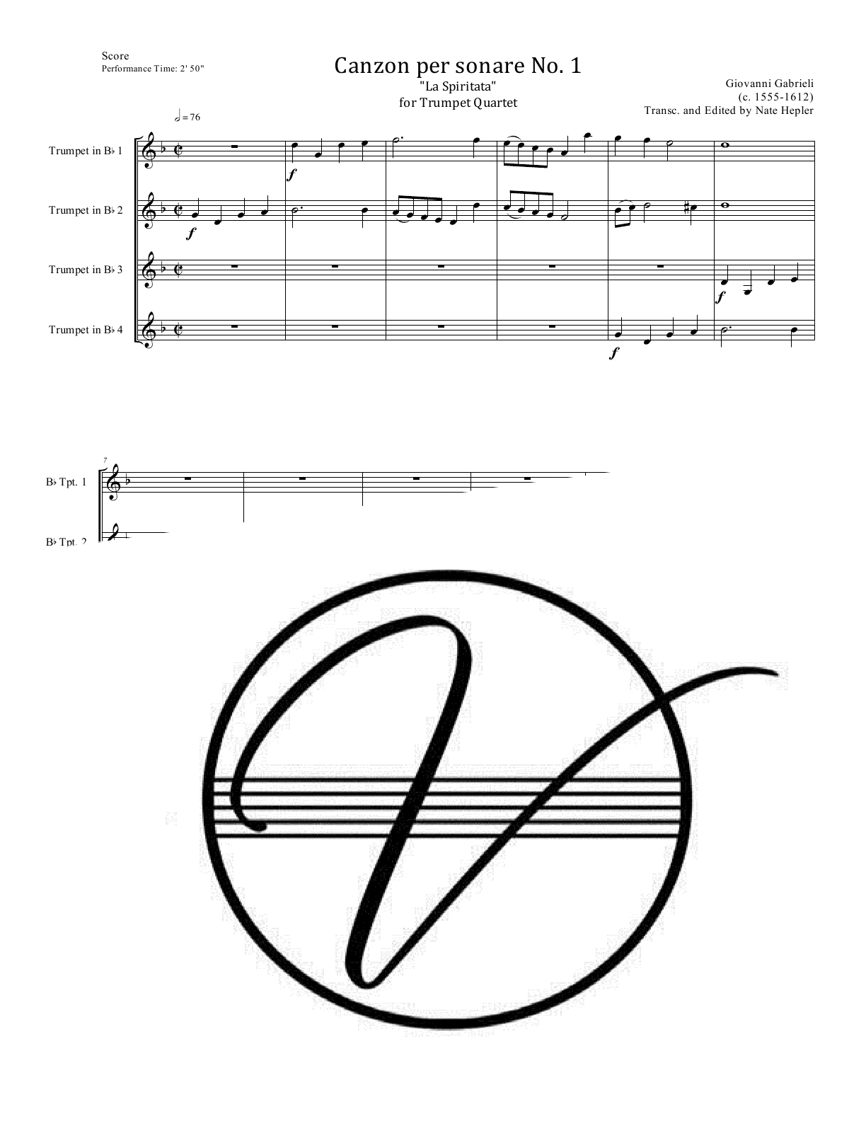 Gabrieli - Canzon per sonare No. 1 (Trumpet Quartet) - Click Image to Close