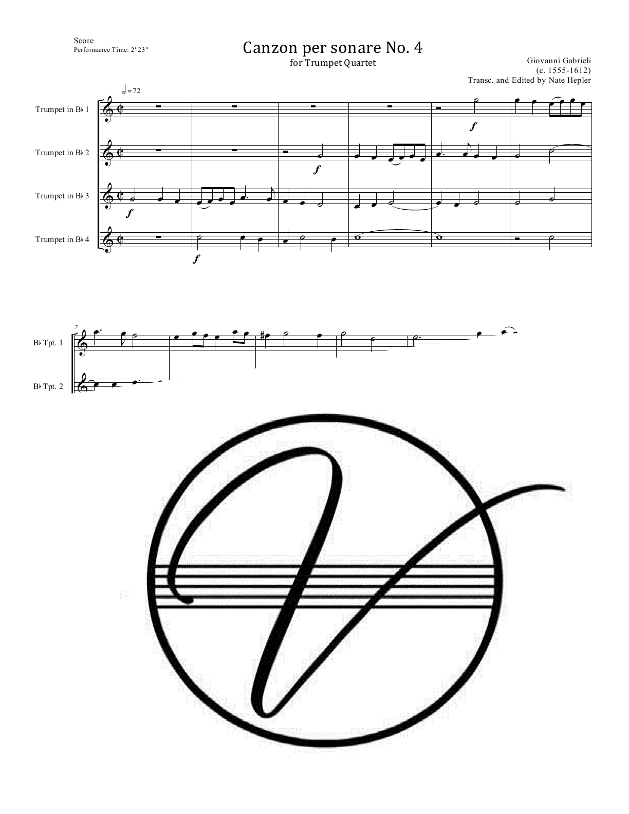 Gabrieli - Canzon per sonare No. 4 (Trumpet Quartet)