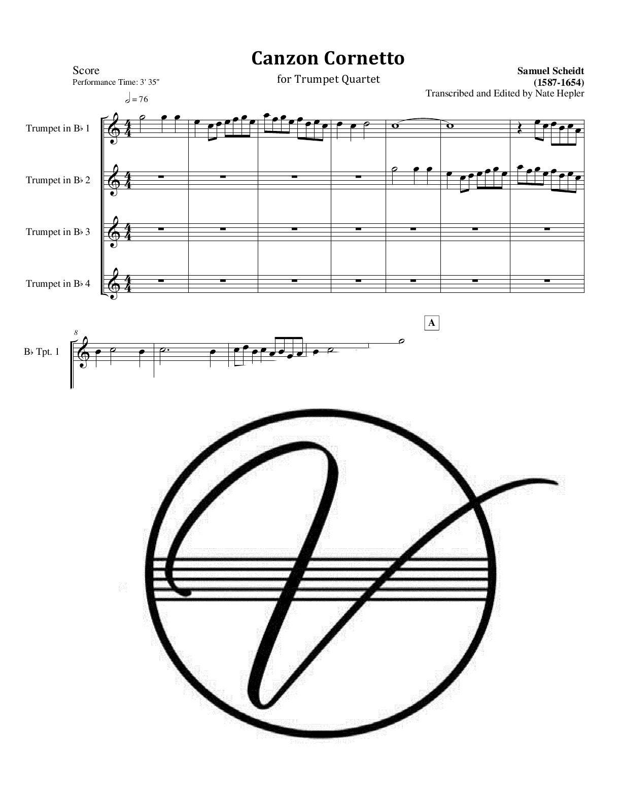 Scheidt - Canzon Cornetto (Trumpet Quartet)