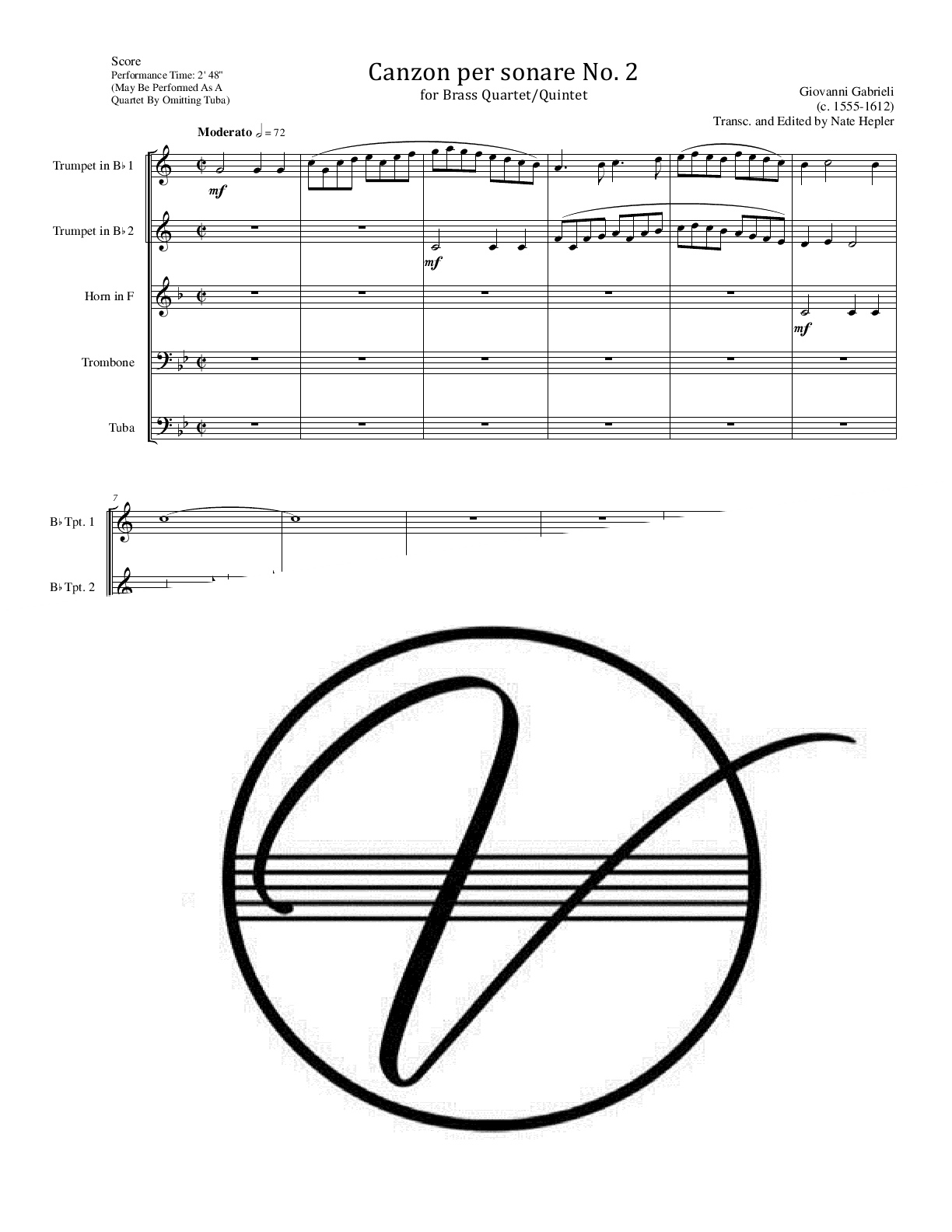 Gabrieli - Canzon per sonare No. 2 (BQ/Quartet)