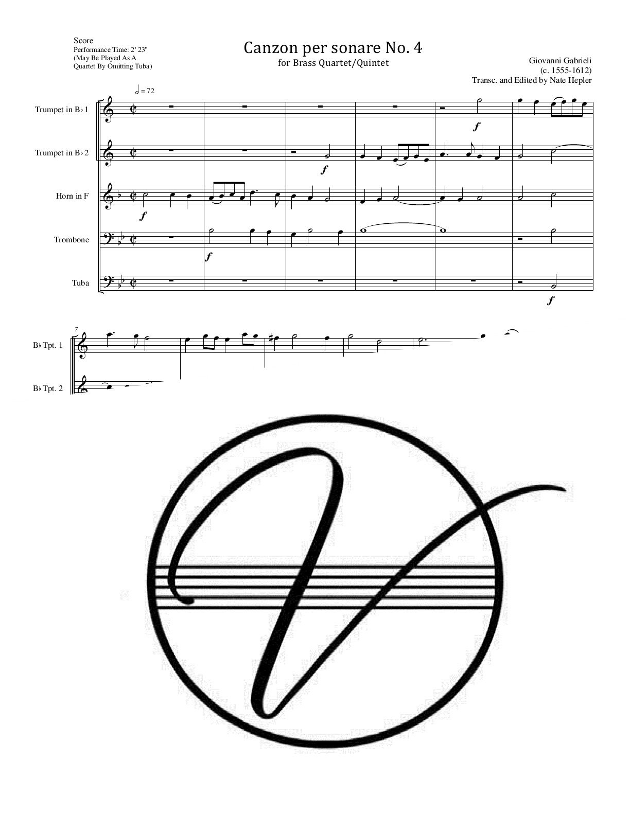 Gabrieli - Canzon per sonare No. 4 (BQ/Quartet)