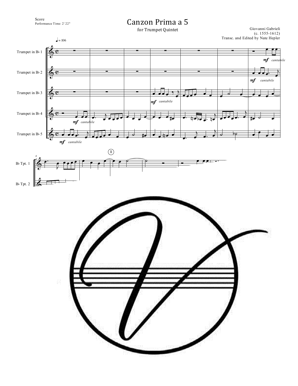 Gabrieli - Canzon Prima (I) a 5 (Trumpet Quintet) - Click Image to Close