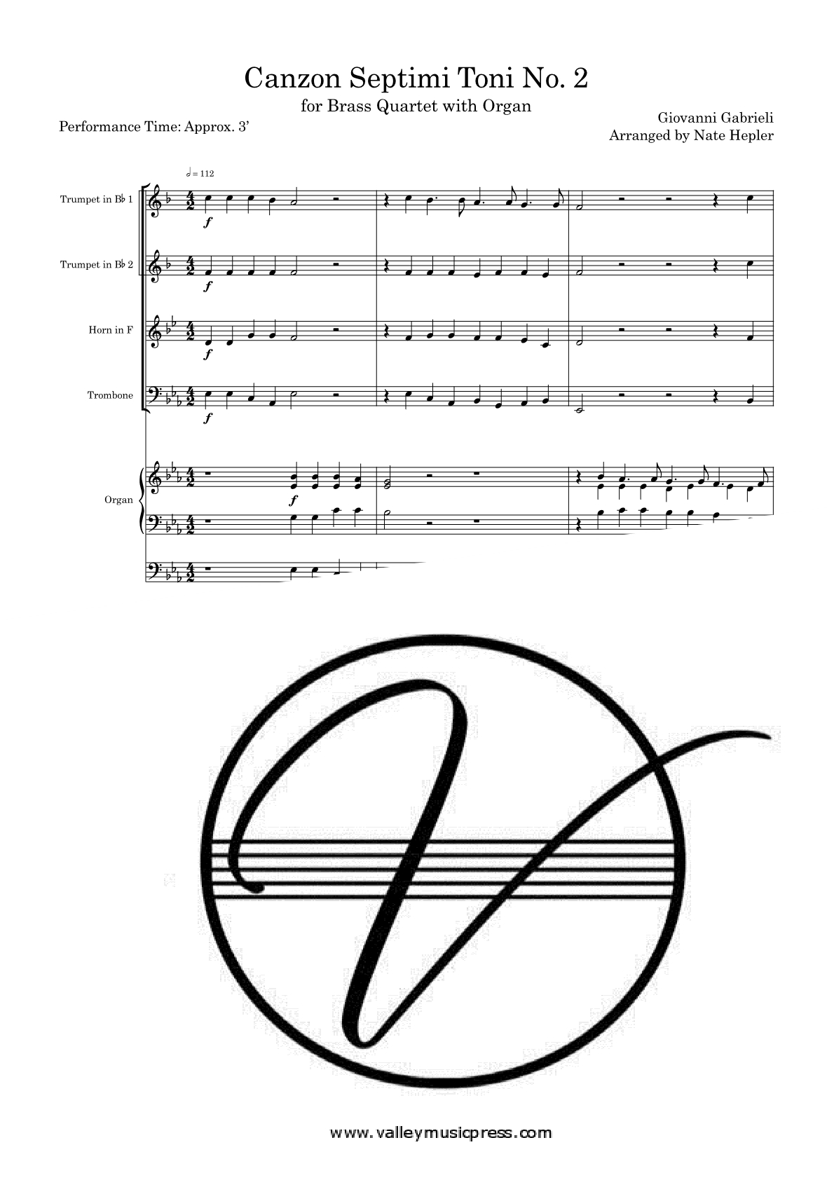 Gabrieli - Canzon septimi toni No. 2 (Brass Quartet & Organ) - Click Image to Close