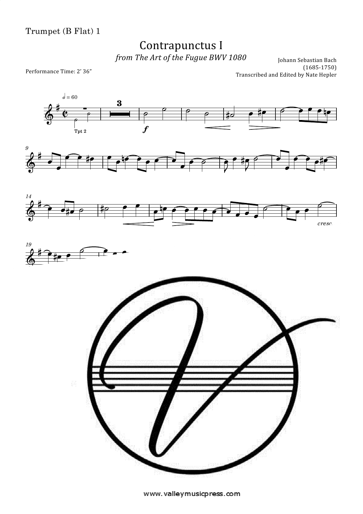 Bach - Contrapunctus I (1) (Brass Quartet) - Click Image to Close
