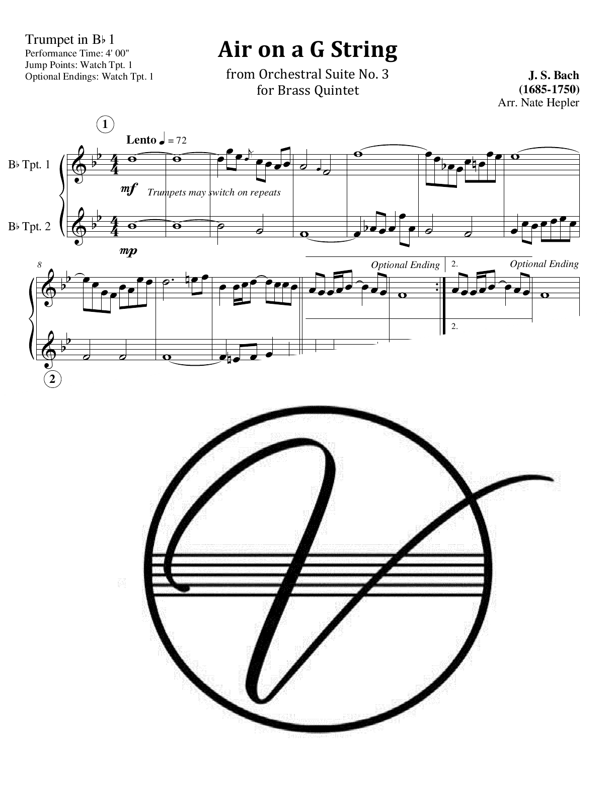 Bach - Air on a G String (Brass Quintet) - Click Image to Close