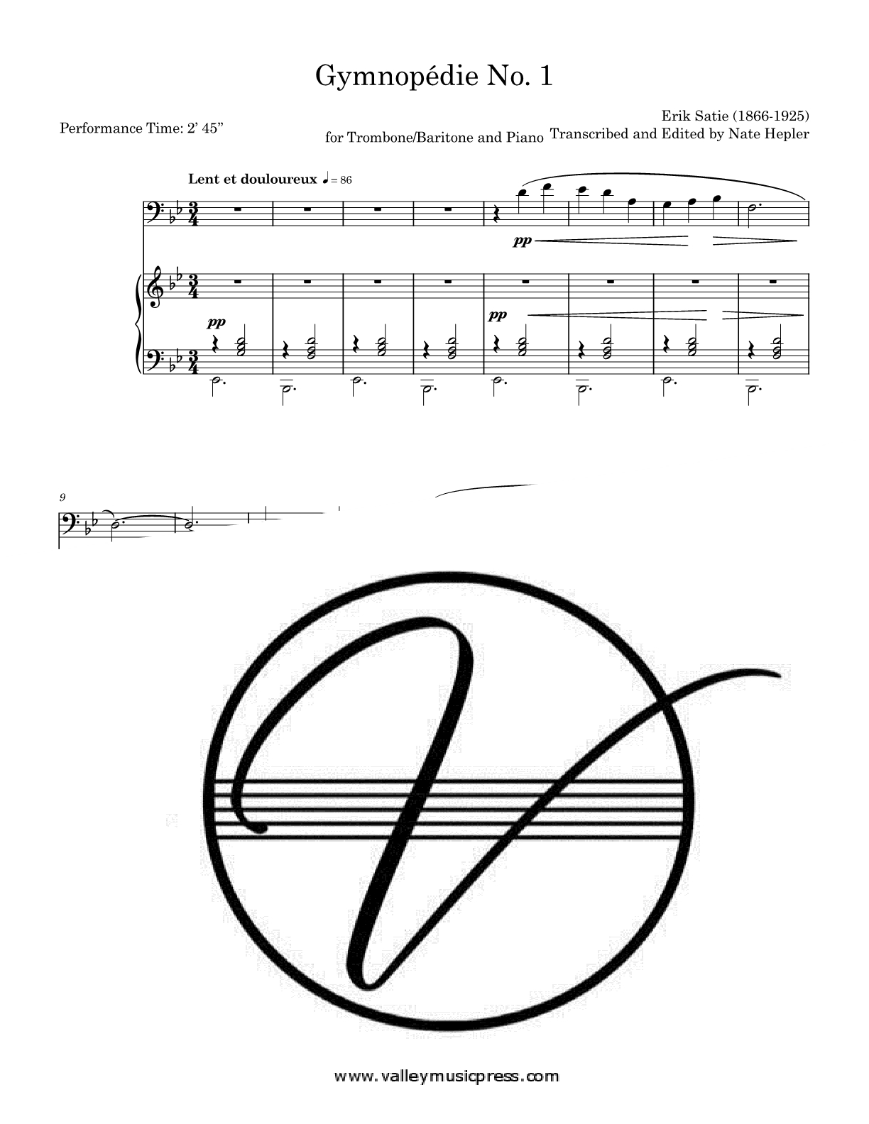 Satie - Gymnopedie No. 1 (Trombone & Piano)