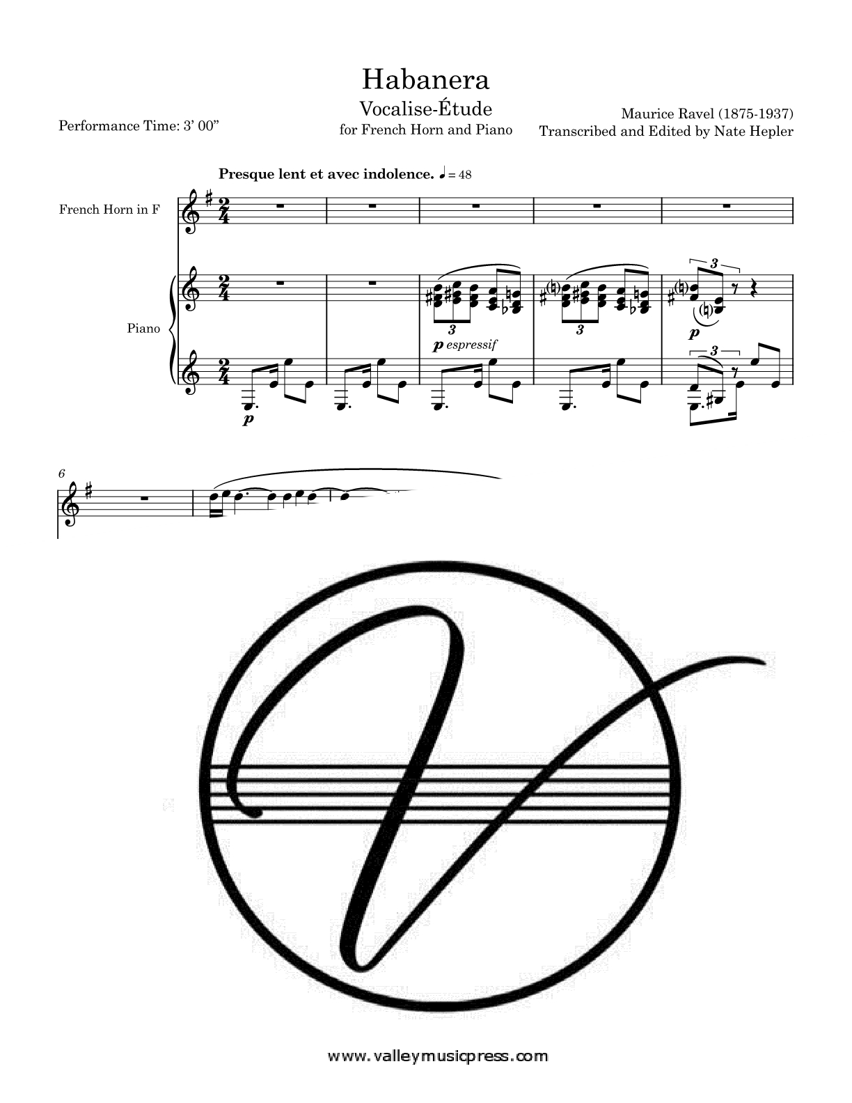 Ravel - Habanera (Trumpet & Piano) - Click Image to Close