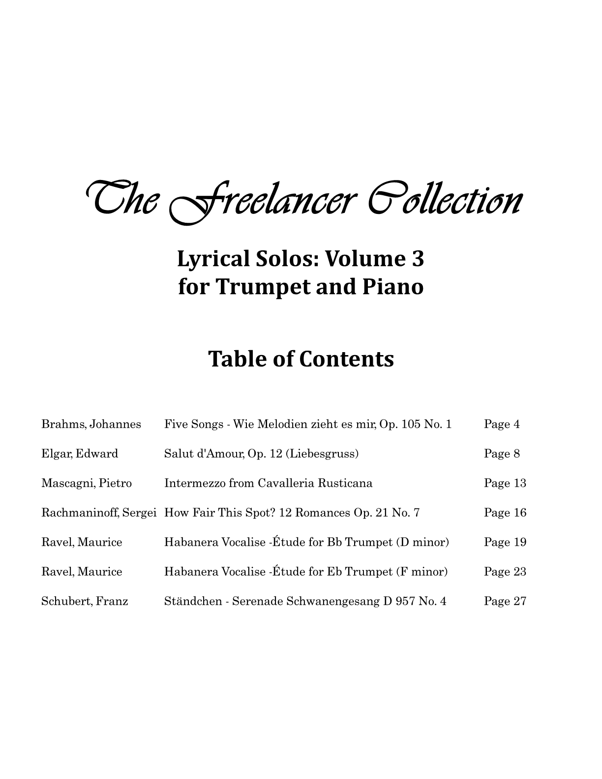 Hepler - Freelancer Collection Lyrical Solos Vol 3 (Trp & Piano)