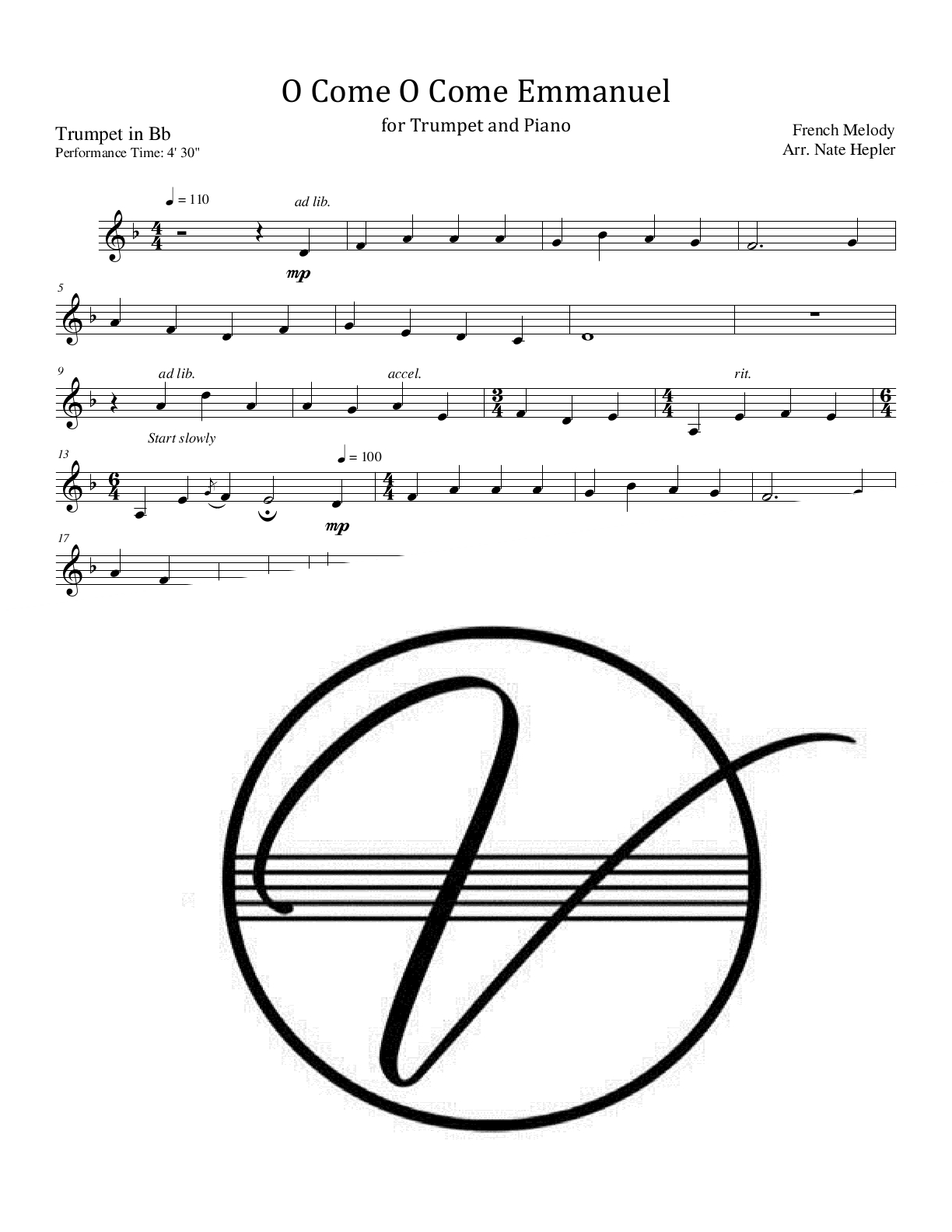 Traditional - O Come O Come Emmanuel (Trumpet and Piano) - Click Image to Close
