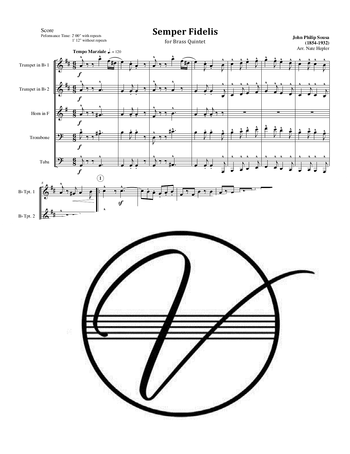 Sousa - Semper Fidelis (Brass Quintet) - Click Image to Close