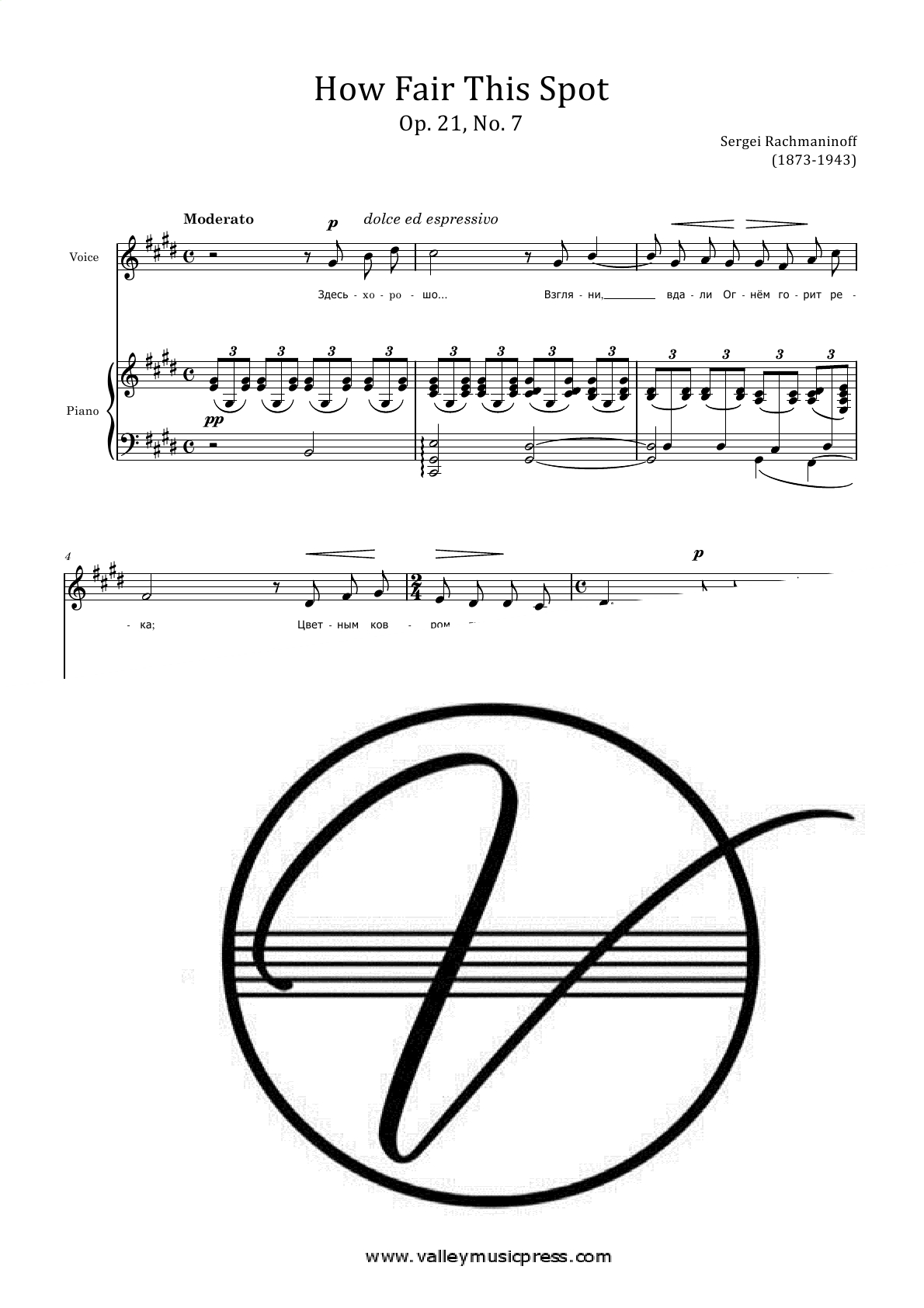 Rachmaninoff - How Fair This Spot Op. 21 No. 7 (Voice)