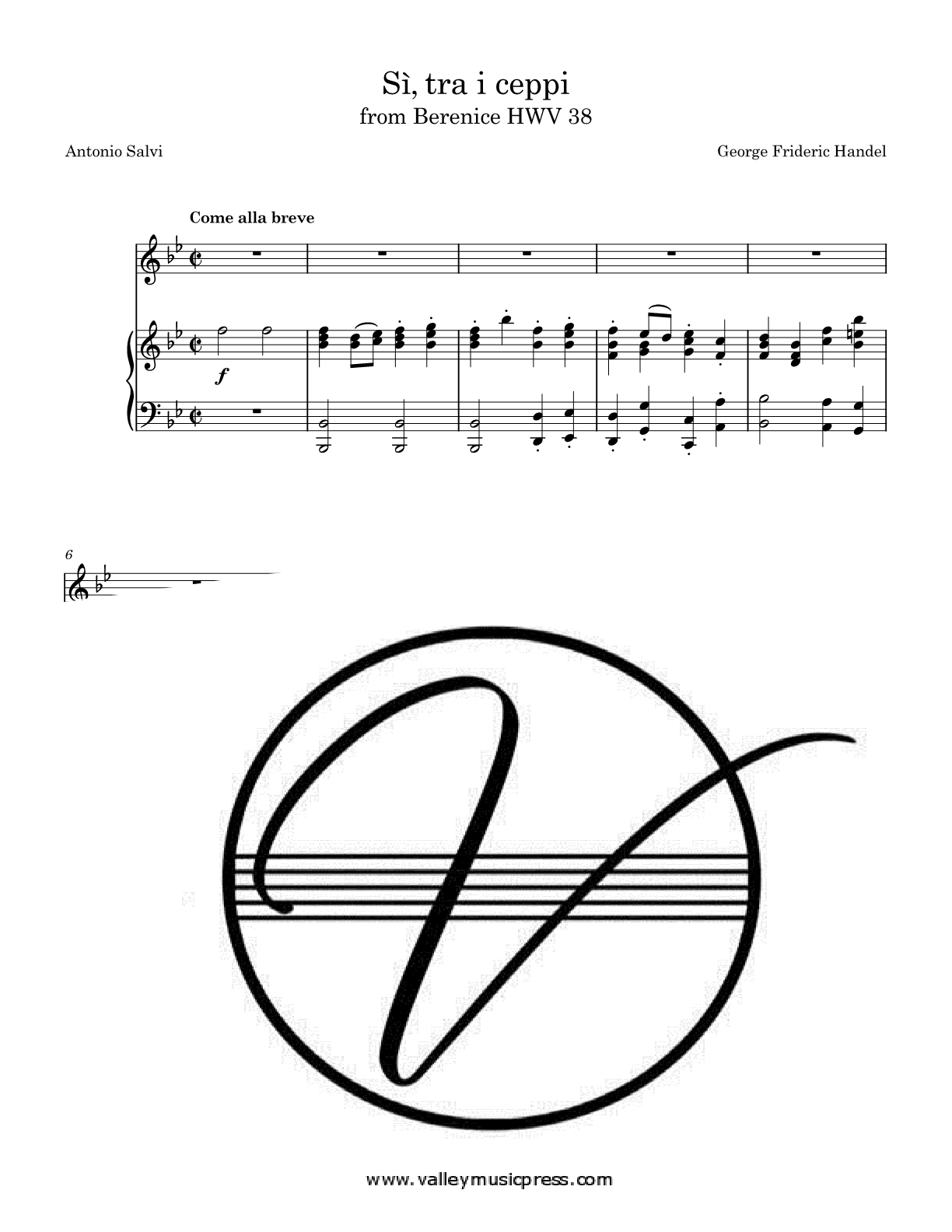 Handel - Si, tra i ceppi (Voice) - Click Image to Close