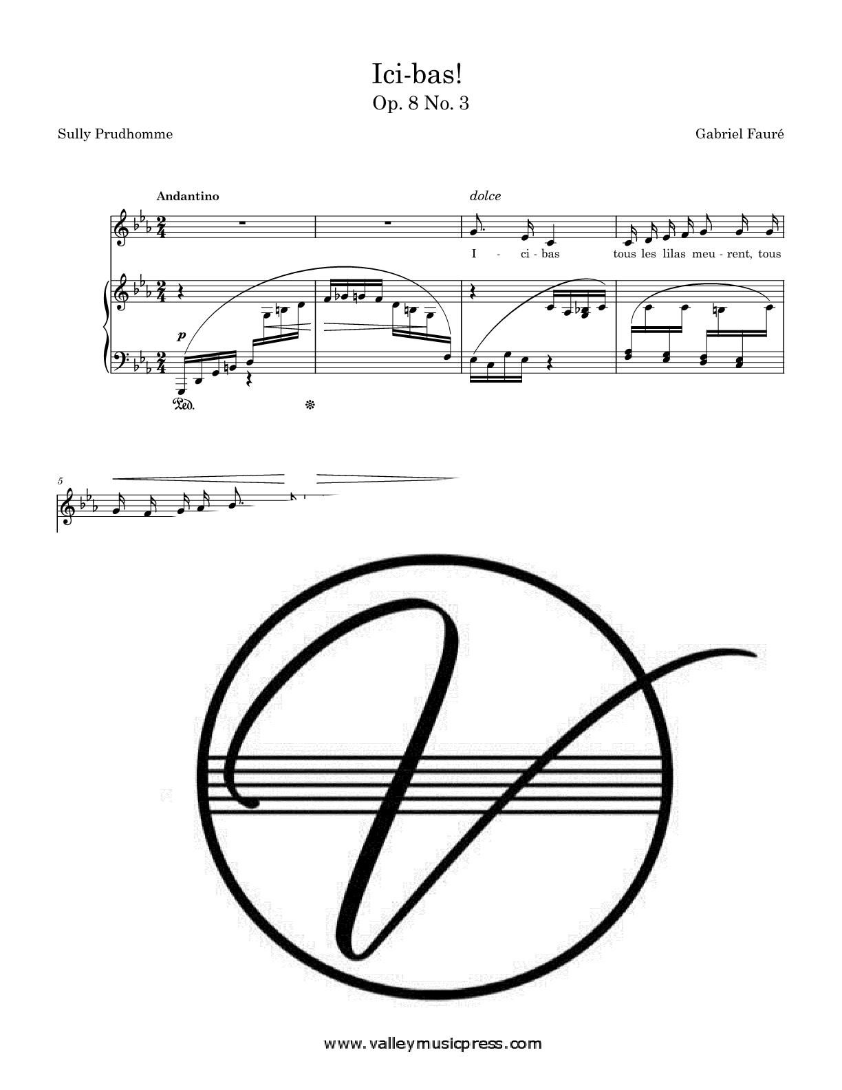 Faure - Ici-bas! Op. 8 No. 3 (Voice) - Click Image to Close