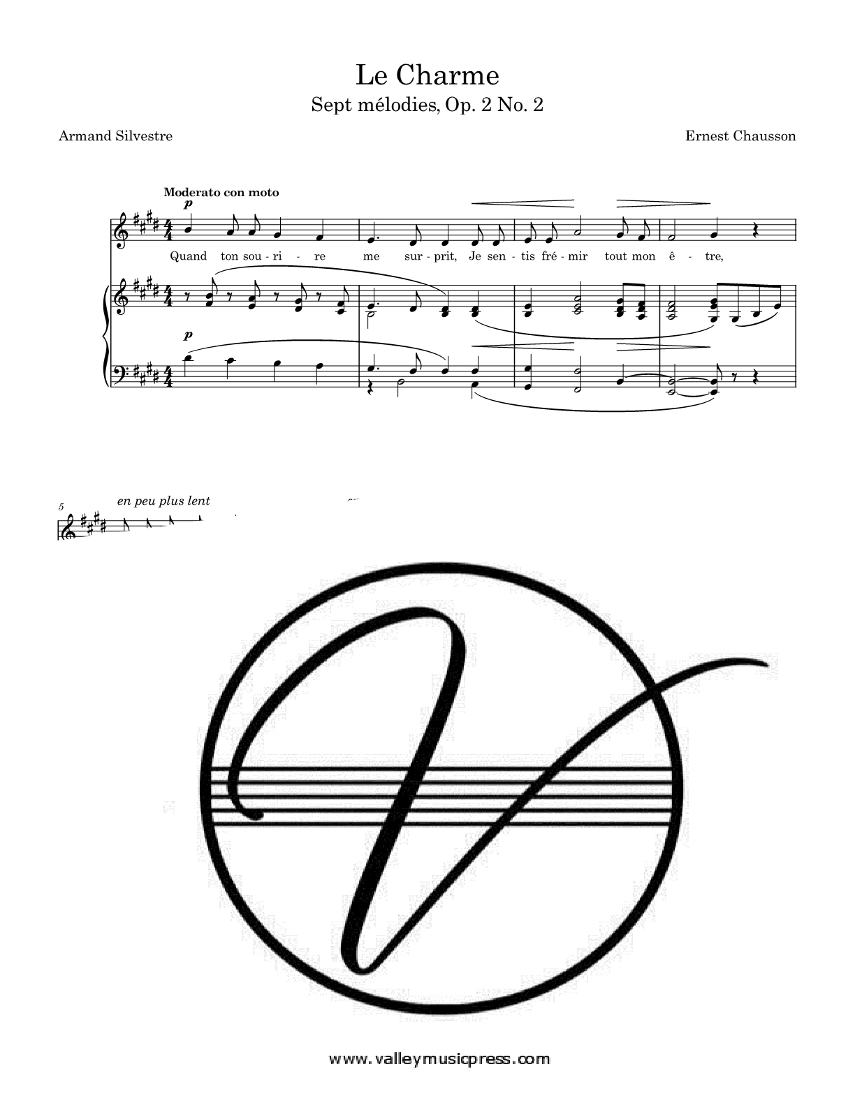 Chausson - Le Charme Op. 2 No. 2 (Voice) - Click Image to Close