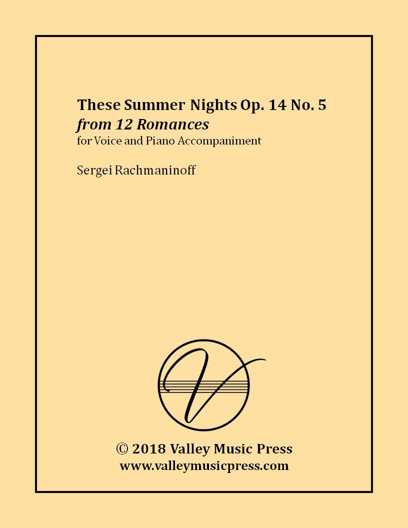 Rachmaninoff - These Summer Nights Op. 14 No. 5 (Voice) - Click Image to Close