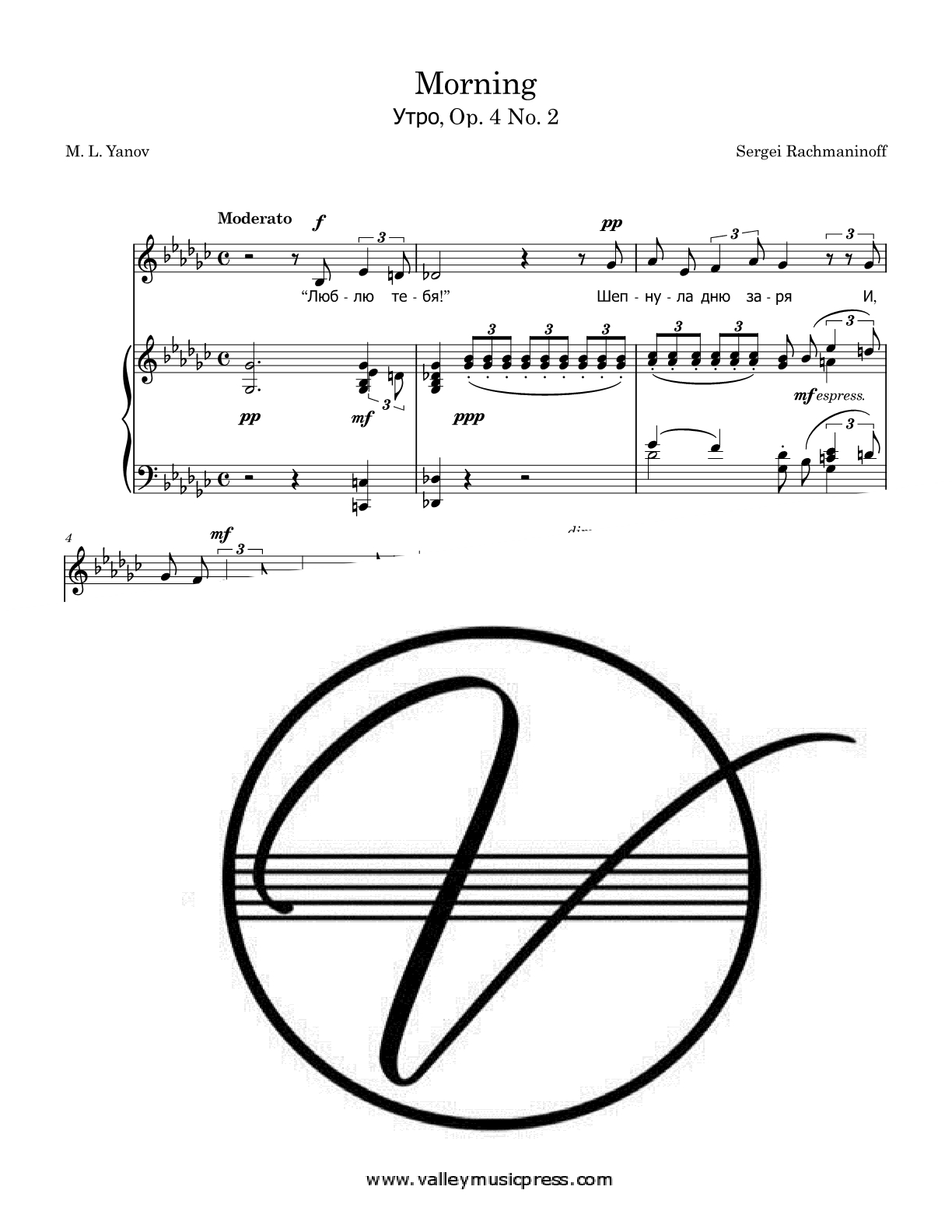 Rachmaninoff - Morning Op. 4 No. 2 (Voice) - Click Image to Close