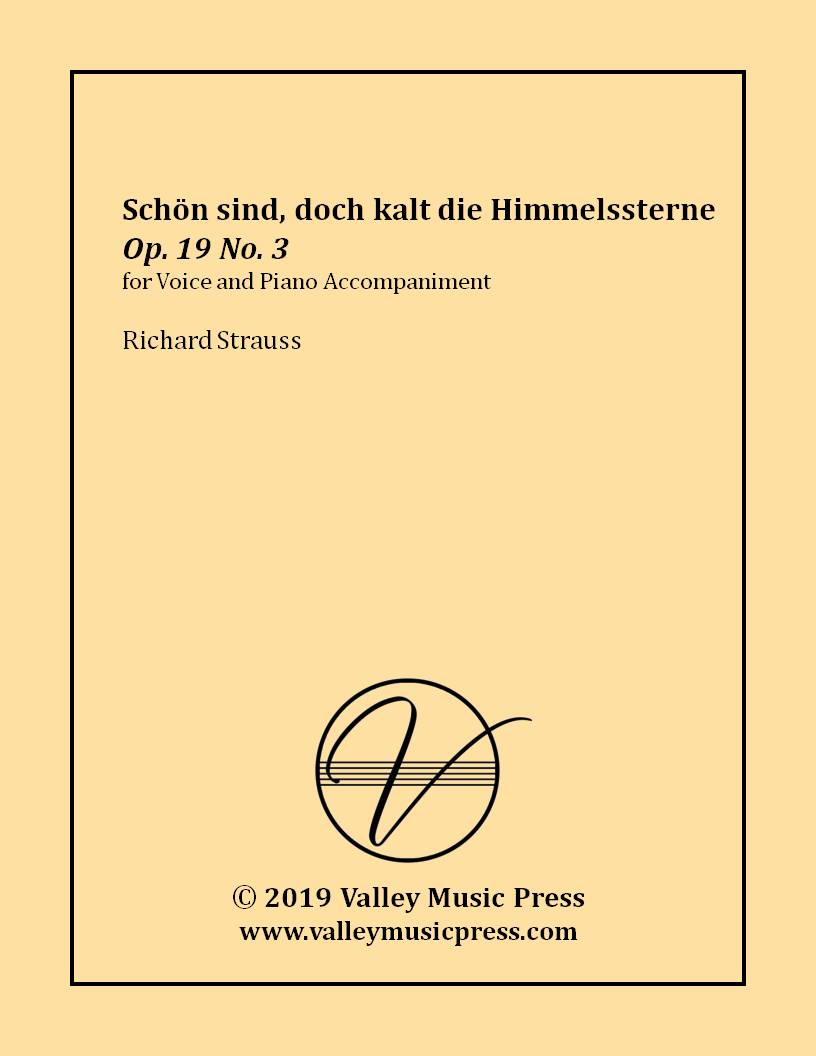 Strauss - Schon sind, doch kalt Op. 19 No. 3 (Voice) - Click Image to Close