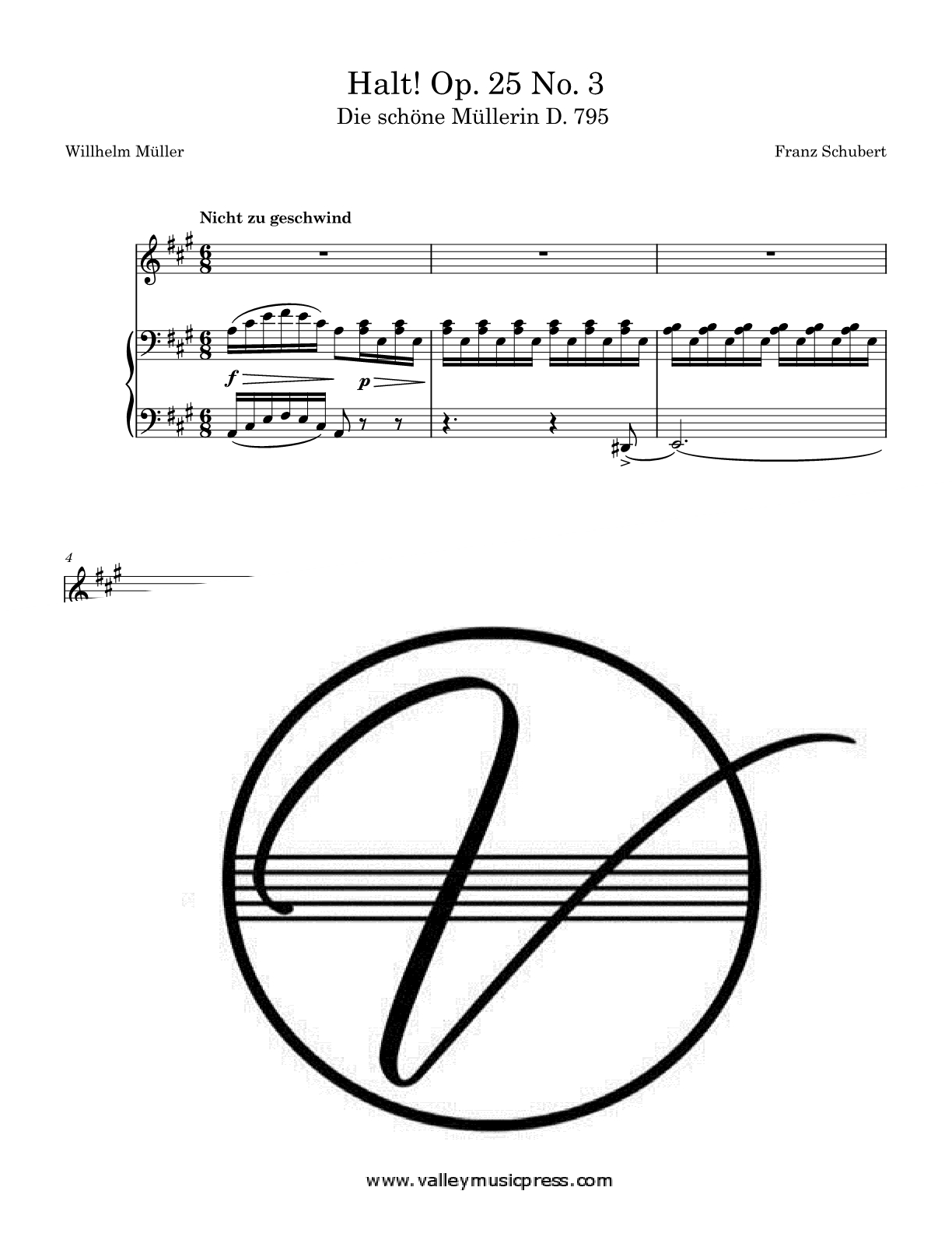 Schubert - Halt! D. 795 (Voice) - Click Image to Close