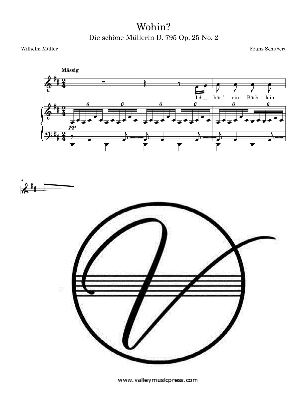 Schubert - Wohin? D. 795 Op. 25 No. 2 (Voice) - Click Image to Close