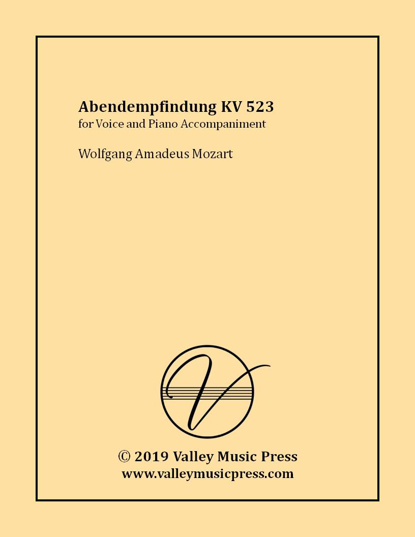 Mozart - Abendempfindung KV 523 (Voice) - Click Image to Close