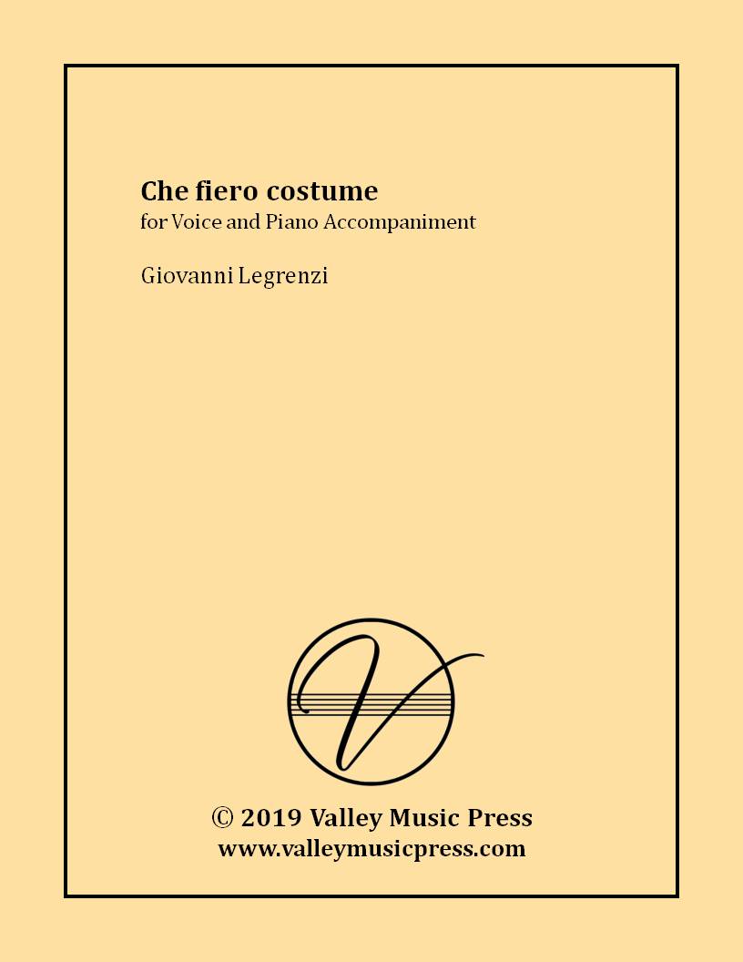 Legrenzi - Che fiero costume (Voice) - Click Image to Close