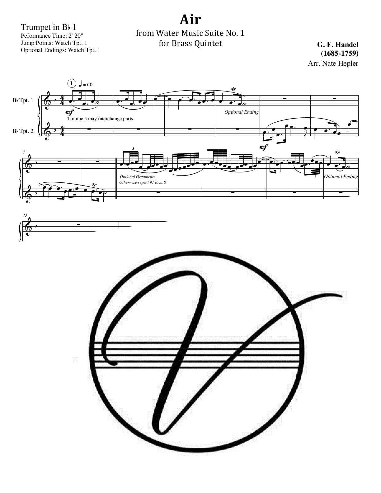 Handel - Air from Water Music Suite No. 1 (Brass Quintet)