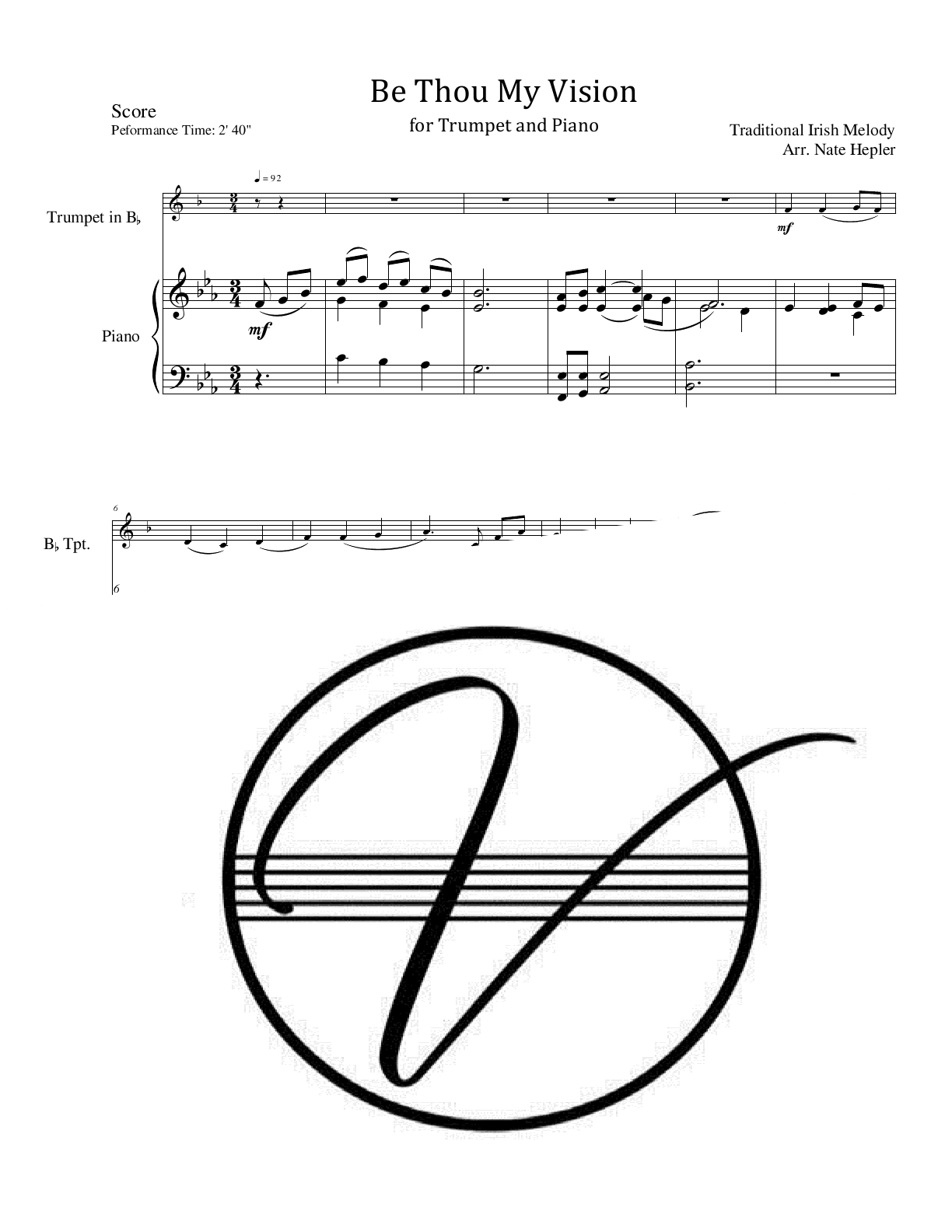 Traditional - Be Thou My Vision (Trumpet and Piano) - Click Image to Close