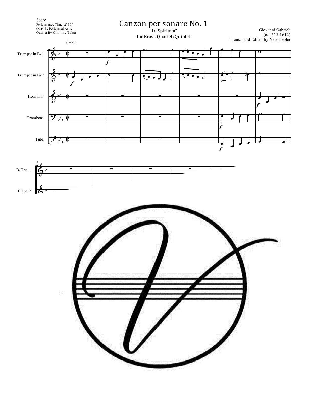 Gabrieli - Canzon per sonare No. 1 (BQ/Quartet)