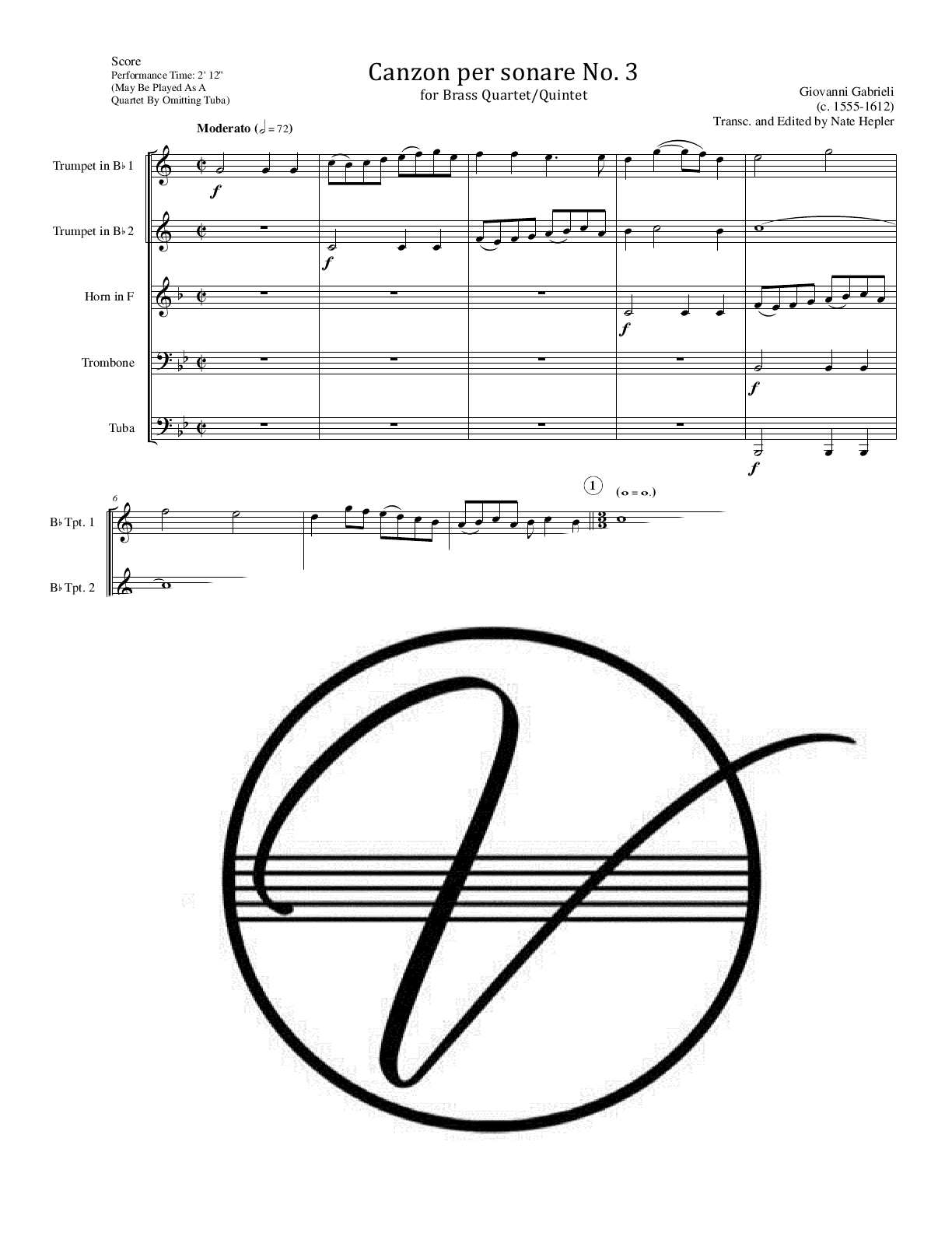 Gabrieli - Canzon per sonare No. 3 (BQ/Quartet)