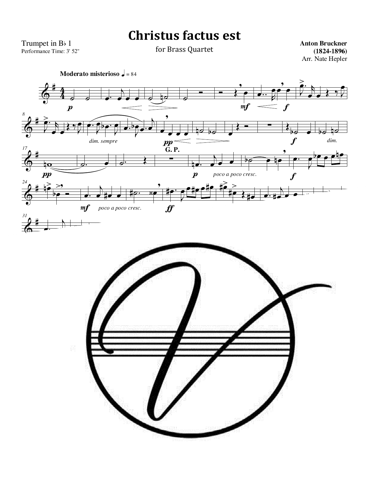 Bruckner - Christus factus est (Motet) (Brass Quartet) - Click Image to Close