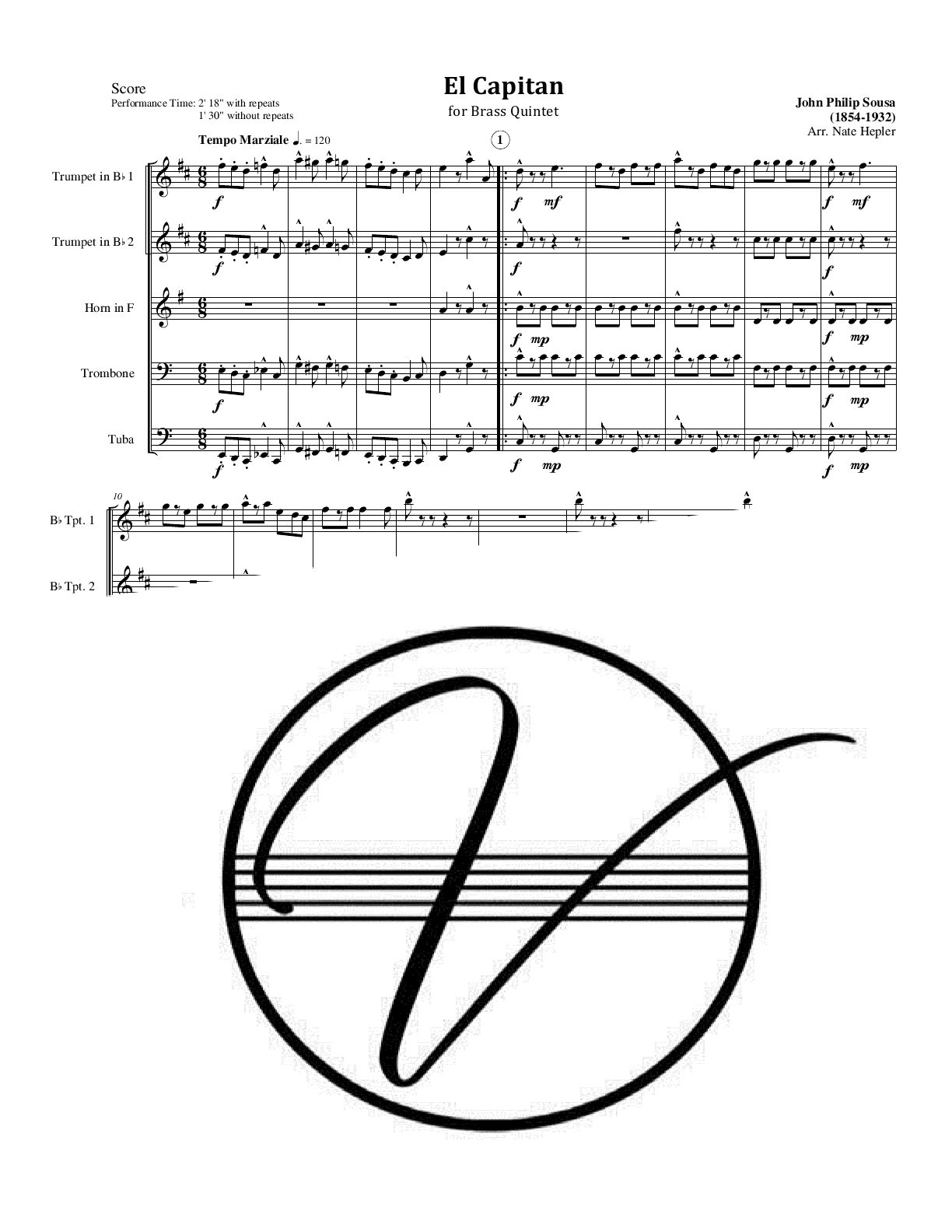Sousa - El Capitan (Brass Quintet) - Click Image to Close