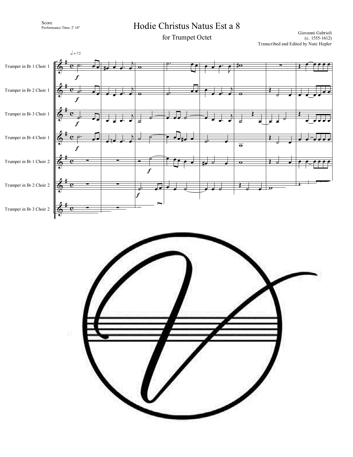 Gabrieli - Hodie Christus Natus Est a 8 (Trumpet Octet) - Click Image to Close