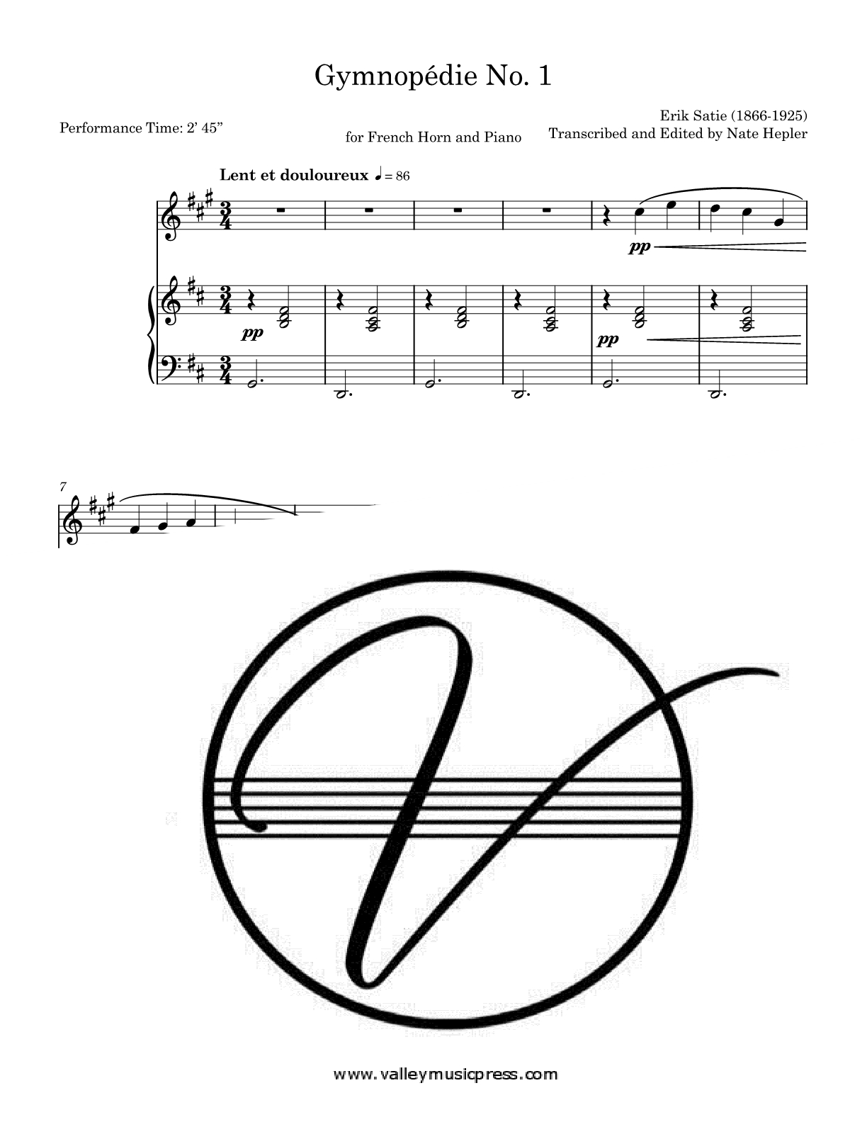 Satie - Gymnopedie No. 1 (Brass Quintet) - Click Image to Close