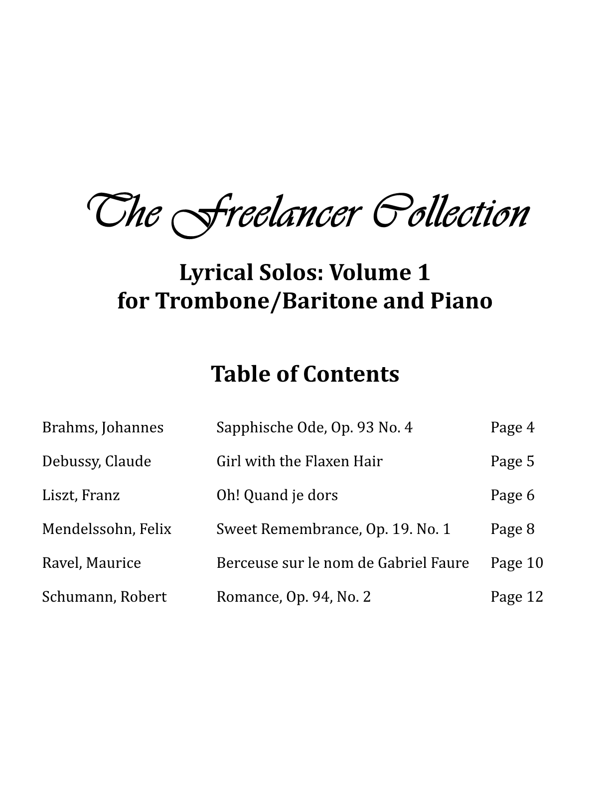 Hepler - Freelancer Collection Lyrical Solos Vol 1 (Trb & Piano)