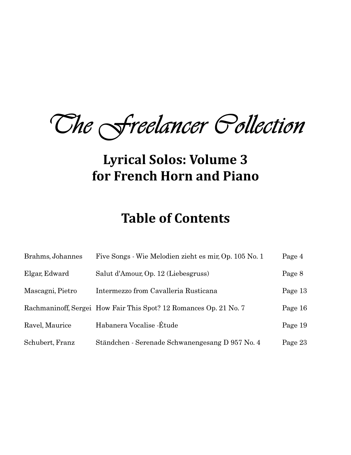 Hepler - Freelancer Collection Lyrical Solos Vol 3 (Hrn & Piano)