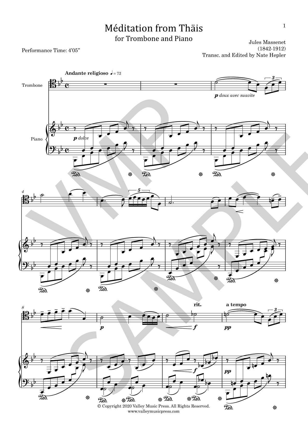 Massenet - Meditation from Thais (Trp & Piano) - Click Image to Close