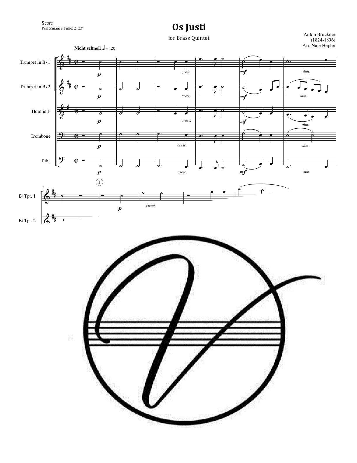 Bruckner - Os Justi (Motet) (Brass Quintet)