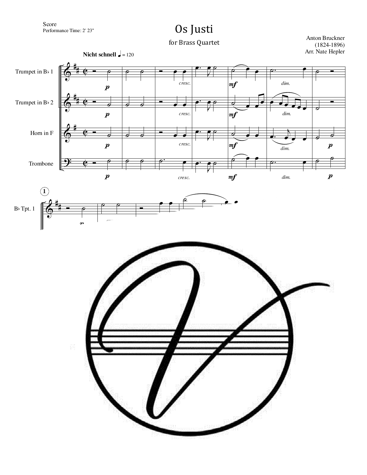 Bruckner - Os Justi (Motet) (Brass Quartet)