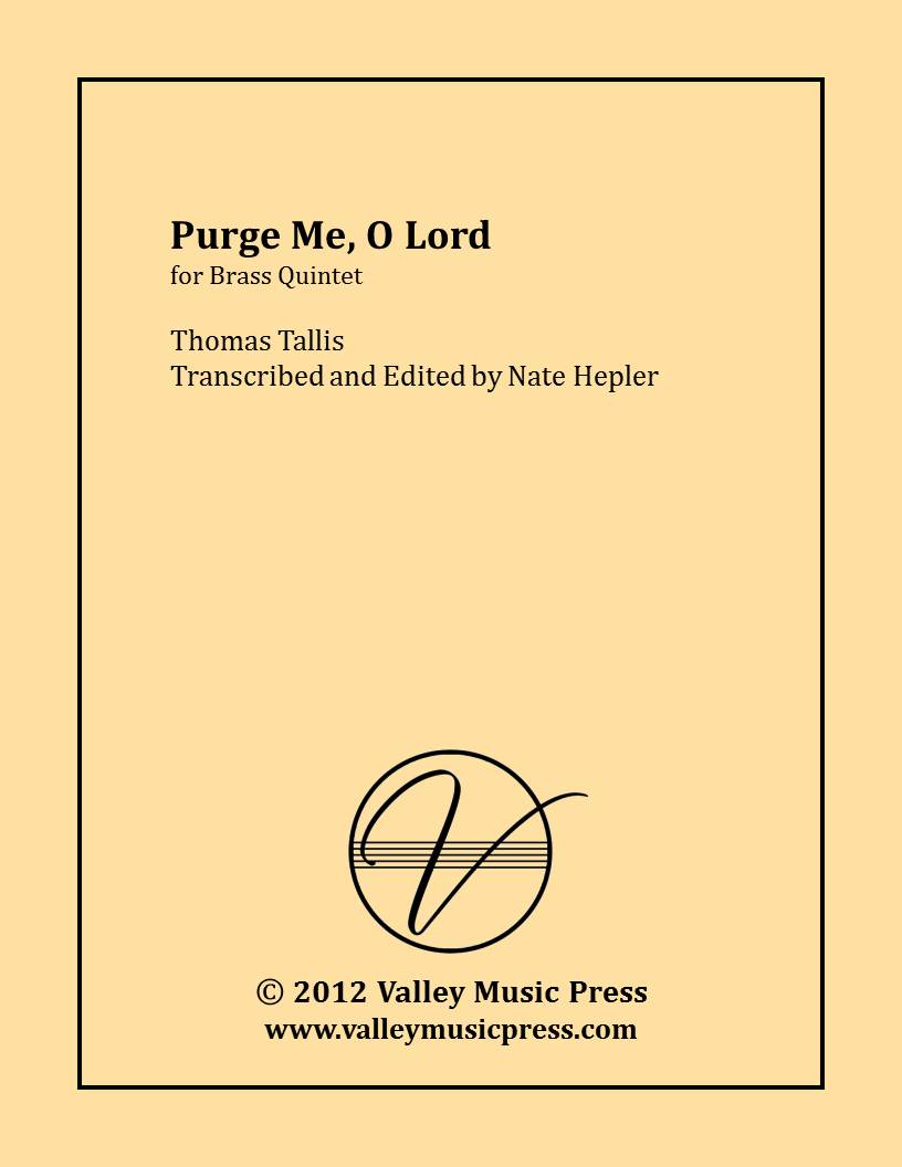 Tallis - Purge Me, O Lord (Brass Quintet or Quartet) - Click Image to Close