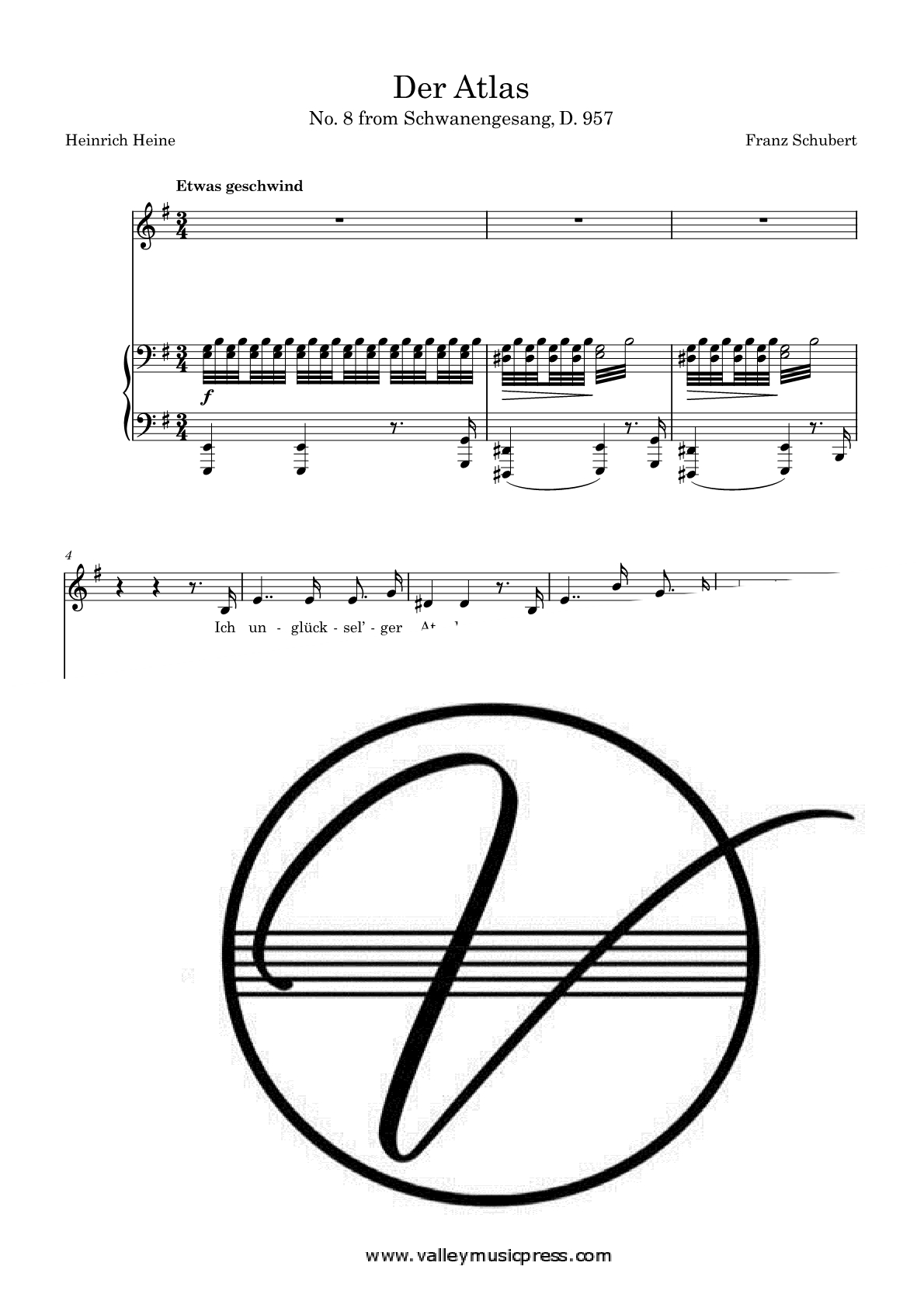 Schubert - Der Atlas D. 957 No. 8 (Voice)
