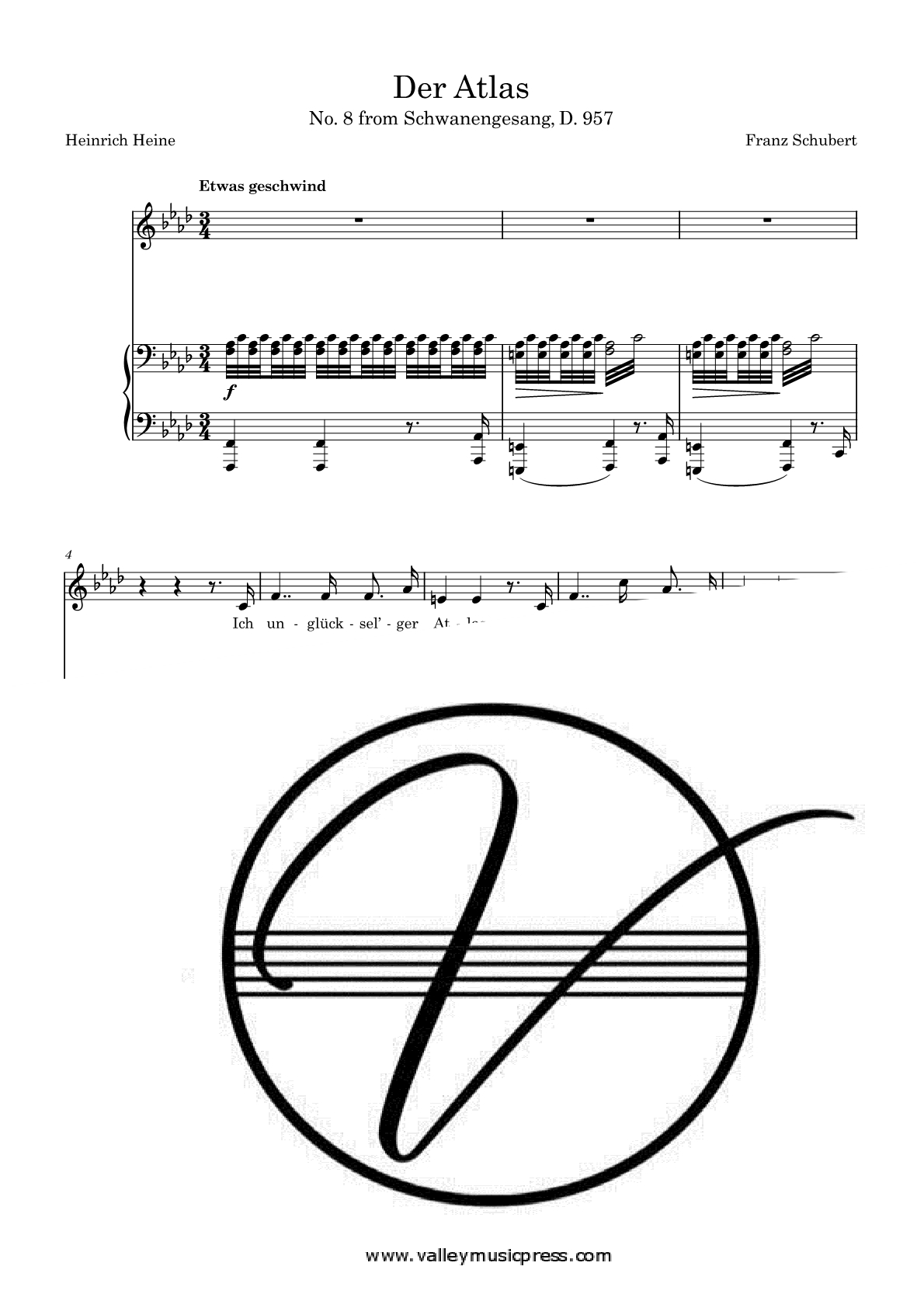 Schubert - Der Atlas D. 957 No. 8 (Voice)