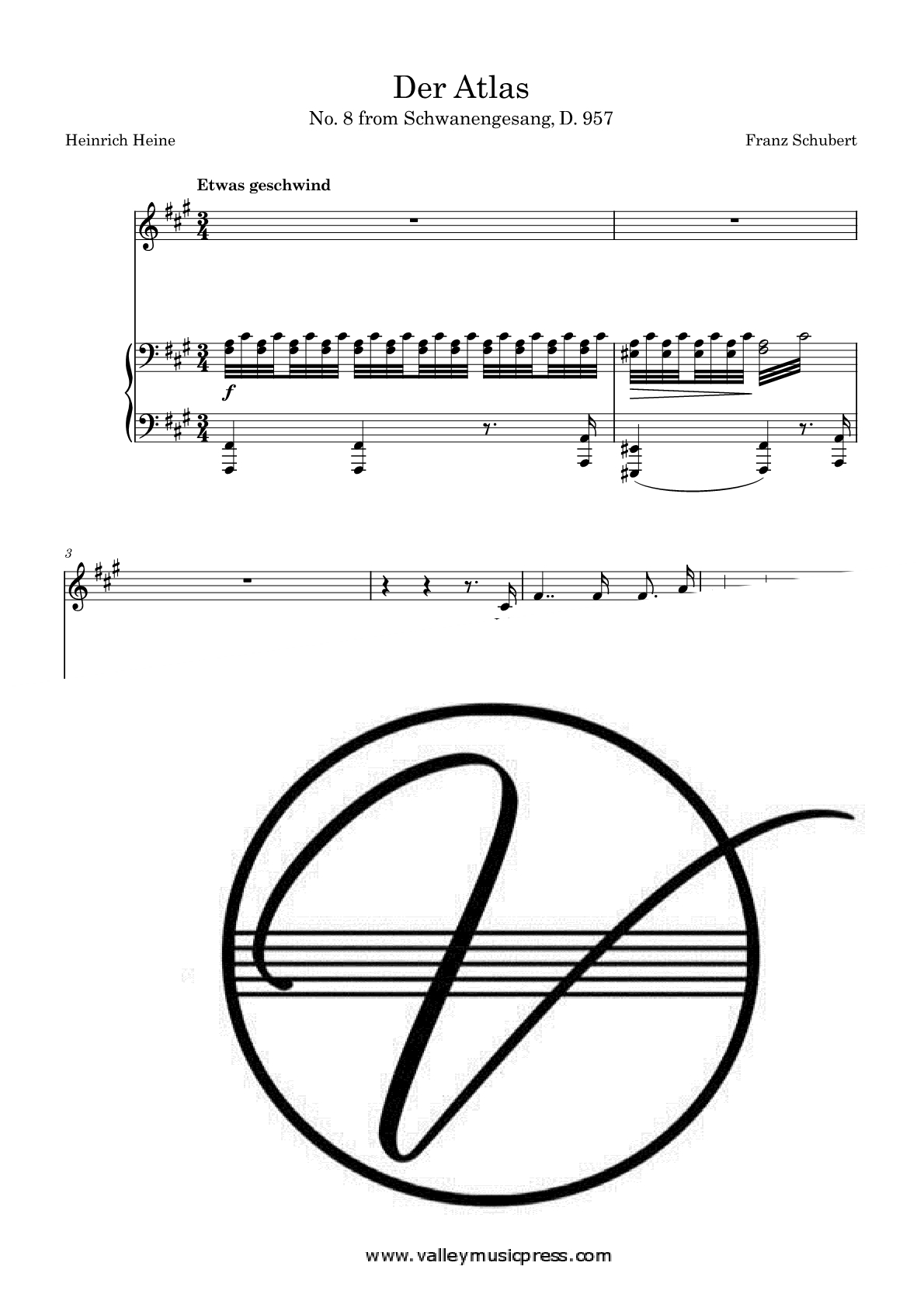 Schubert - Der Atlas D. 957 No. 8 (Voice)