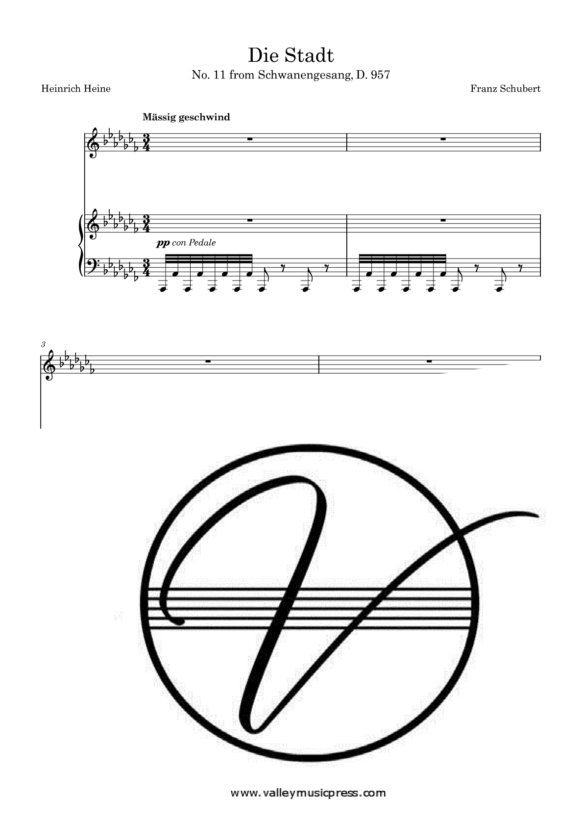Schubert - Die Stadt D. 957 No. 11 (Voice)
