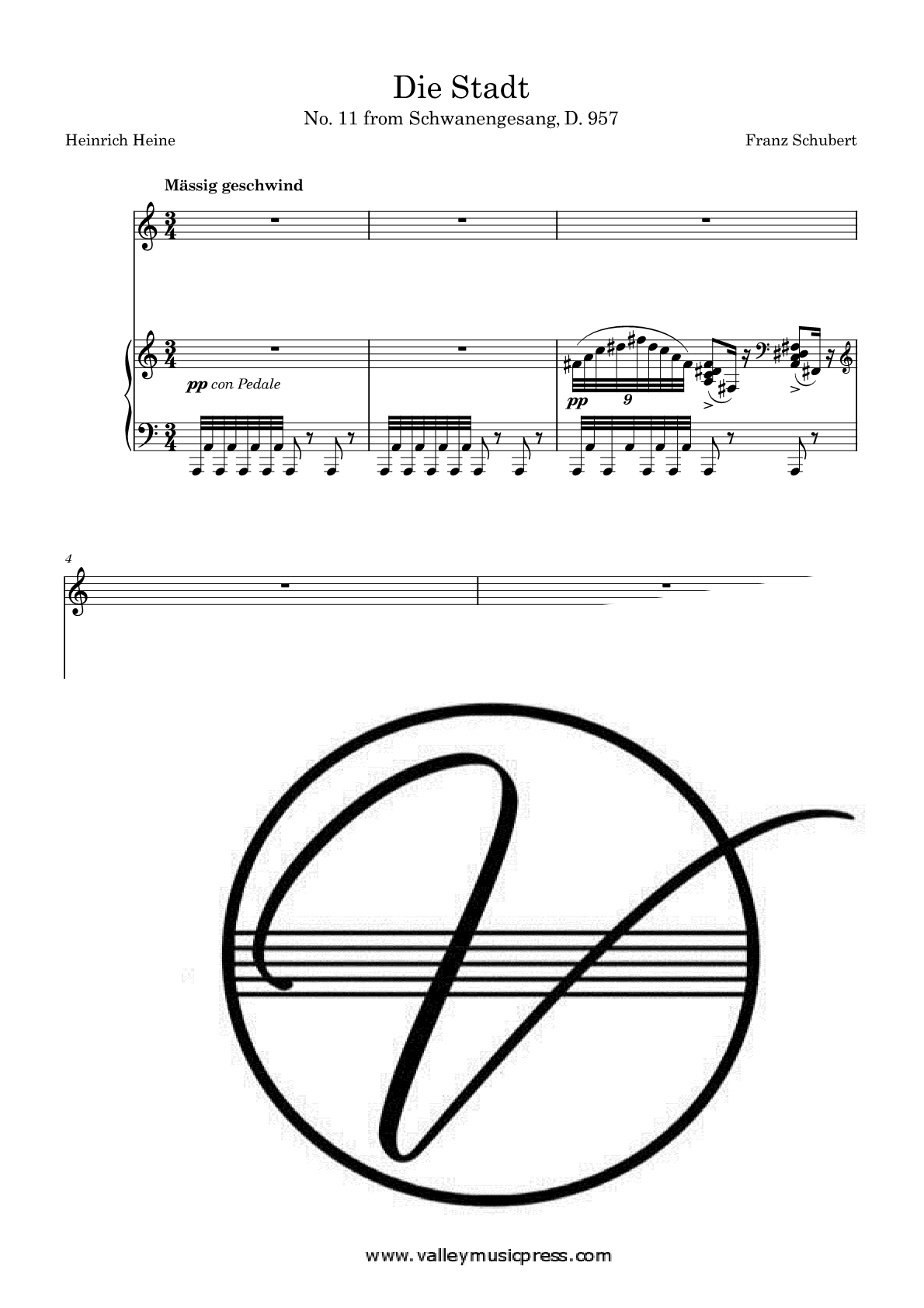 Schubert - Die Stadt D. 957 No. 11 (Voice)