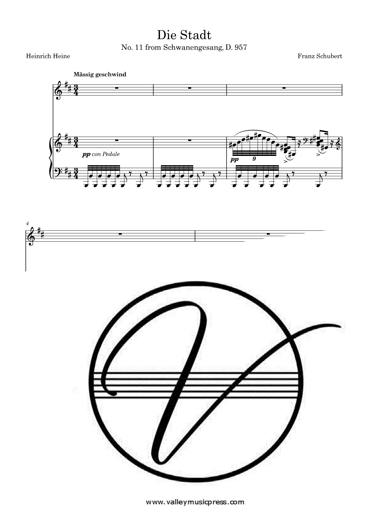 Schubert - Die Stadt D. 957 No. 11 (Voice)