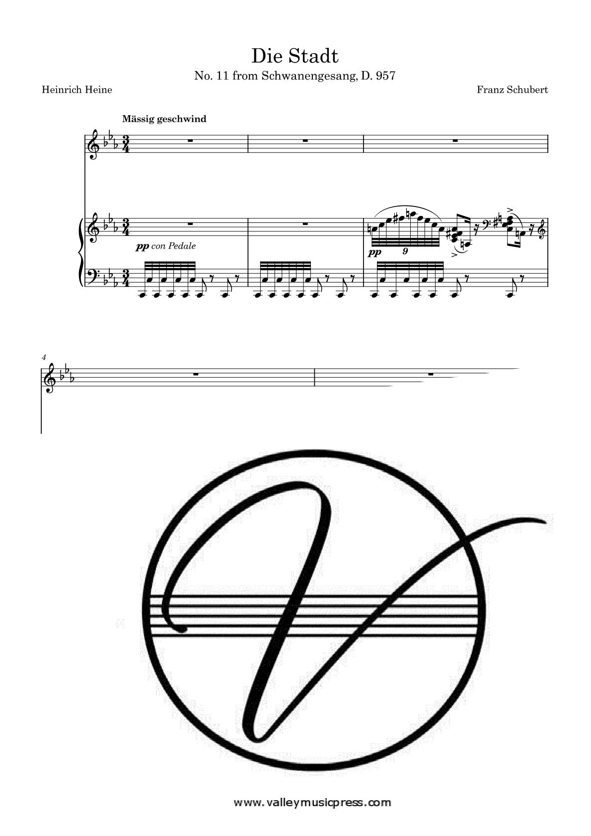 Schubert - Die Stadt D. 957 No. 11 (Voice)