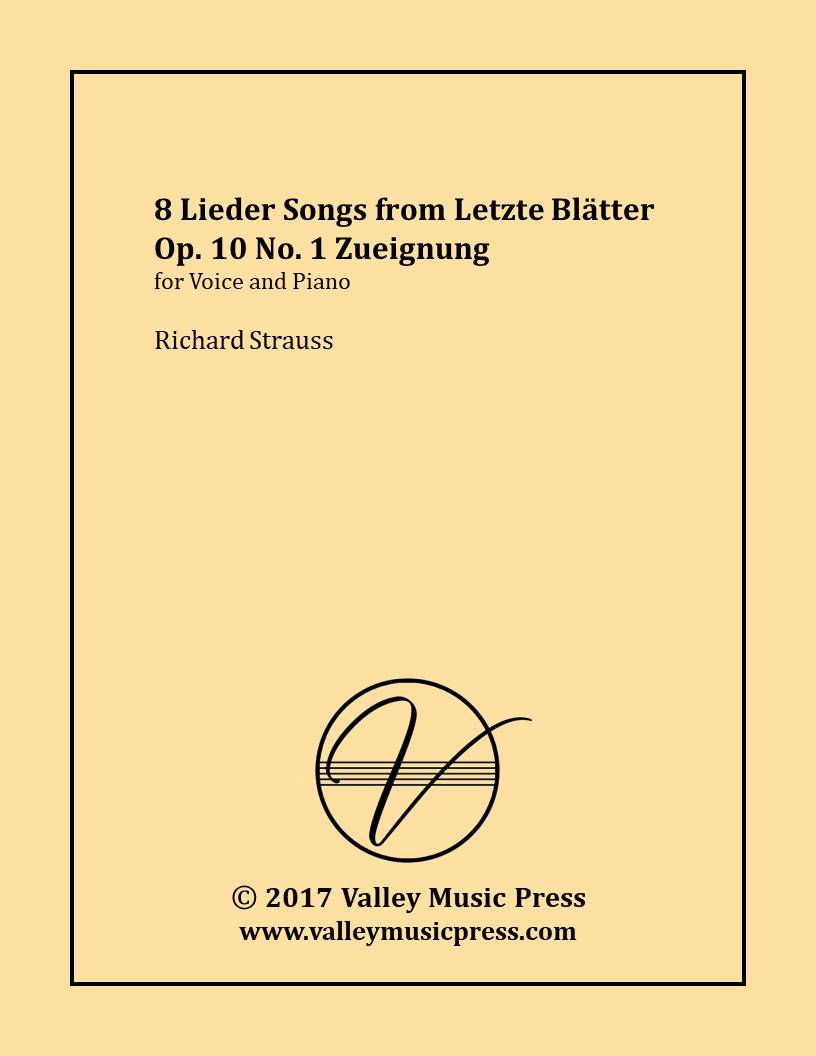 Strauss - Zueignung Dedication Op. 10 No. 1 (Voice)