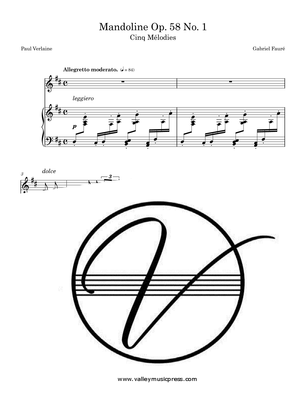 Faure - Mandoline Op. 58 No. 1 (Voice)