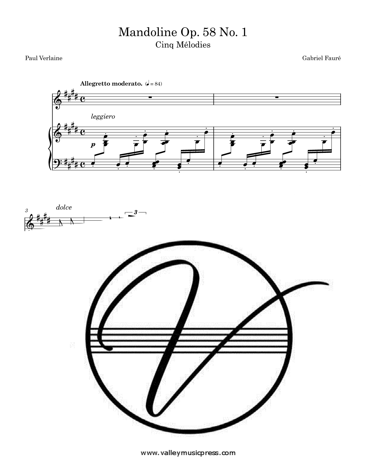 Faure - Mandoline Op. 58 No. 1 (Voice)