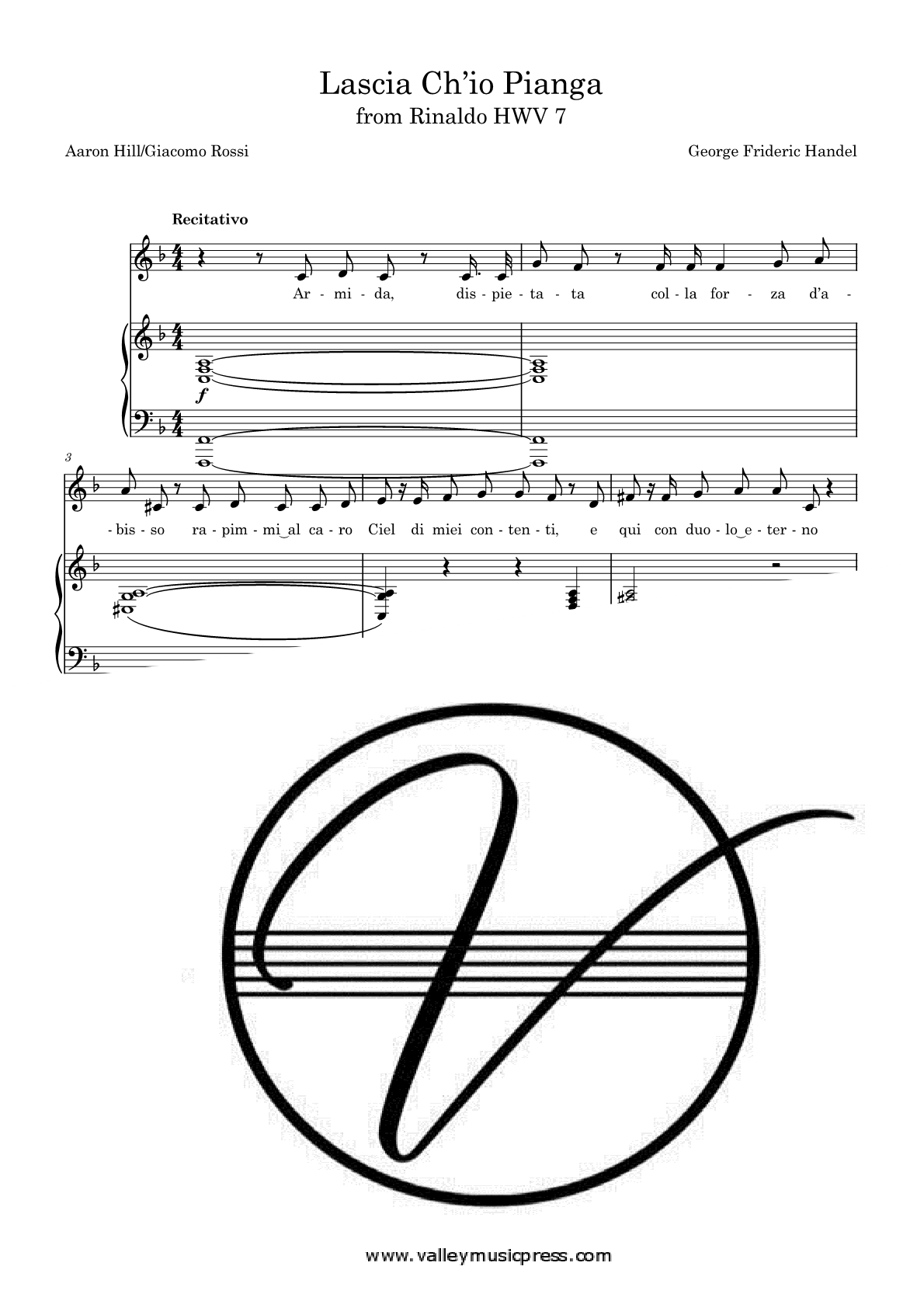 Handel - Lascia Ch'io Pianga from Rinaldo (Voice)